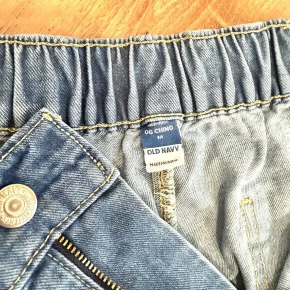 Old Navy High Rise OG Chino Denim Jeans Medium Wash Size M - Picture 2 of 7